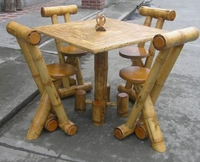 Ensembles de meubles de jardin modernes en bambou et rotin pour appartement, chaises et table de salle à manger pour patio, vente en gros