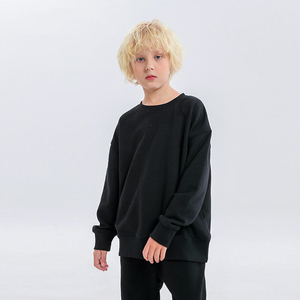 Conjunto de Sudadera con Capucha Negra Personalizada para Adultos, Niños y Niñas, Sudadera de Algodón y Felpa, Pantalones Jogger, Conjunto de Dos Piezas, Atuendo Sólido de Invierno - Product Image 1