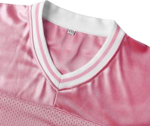 Camiseta de Fútbol Americano, Transpirable, de Malla de Poliéster, Cuello Redondo, Manga Corta, Ropa Deportiva, Oferta al por Mayor OEM, Gráficos de Sublimación, Práctica - Product Image 4