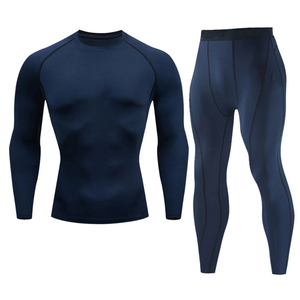 Ensembles de yoga compressifs pour hommes de haute qualité, respirants, à séchage rapide, en Spandex/Polyester, vêtements de fitness à motif uni, OEM disponible - Product Image 6