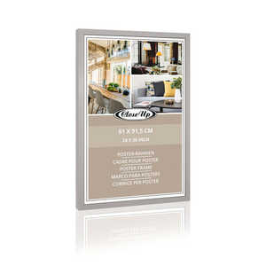 Cadre photo décoratif en bois argenté 61 x 91,5 cm, cadre photo en bois massif, style simple, cadre photo en métal pour l'affichage de photos - Product Image 2