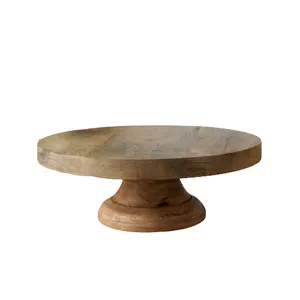 12 Inch Round Wooden Cake and Dessert Pedestal Display Stand made of Solid mango wood serving tray dessert display plates