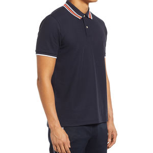 Polo de secado rápido para hombre al por mayor, jersey de manga corta ajustado personalizado, color sólido, antiarrugas y retráctil - Product Image 3