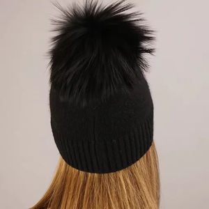 Bonnets Casquettes Chapeaux OEM 100% pur cachemire uni tricot de laine à revers Bonnets d'hiver avec logo personnalisé Processus du fabricant Impex - Product Image 3