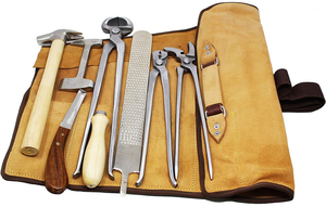 ชุดเครื่องมือขนม้าแบบมืออาชีพเครื่องมือสัตวแพทย์สำหรับการดูแลกีบเท้าและรองเท้ารวมถึงกระเป๋าหนัง - Product Image 4