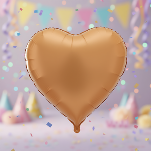 Ballons de fête en aluminium en forme de cœur caramel 45 cm (18 po) – Lot de 12 pièces - Product Image 3