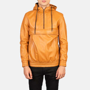 Genuine <b>Sheepskin</b> Reversible Brown Casual Autumn Pullover Leather <b>Jacket</b> (XS) - Product Image 1