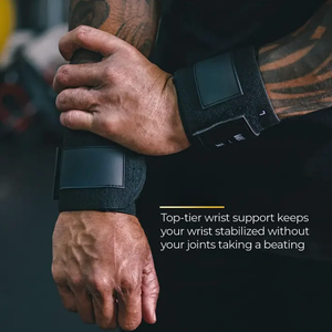 สายรัดข้อมือแบบยืดหยุ่นระบายอากาศได้ดีสำหรับการปิดที่ทนทานใช้ในยิมออกแบบโลโก้ได้ตามต้องการเพื่อความสบายในการจับที่ดีขึ้น - Product Image 5