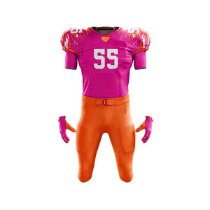 Uniforme de Fútbol Americano Personalizado de Fábrica OEM, Precio de Fábrica, Alta Calidad, Colores Personalizados, Nombre del Equipo Personalizado, Transpirable, 100% Poliéster - Product Image 2