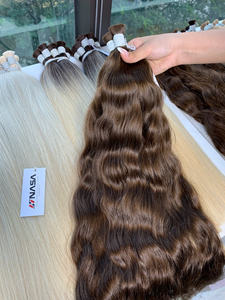 Extensiones de Cabello Humano Virgen al por Mayor, Extensiones de Cabello Humano Natural Ondulado Marrón de Alta Calidad, Super Double Drawn - Product Image 6