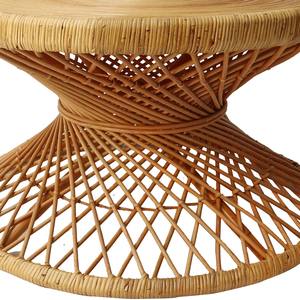 Table basse ronde en rotin laminé fait main au design moderne pour meubles de maison pour le salon - Product Image 6