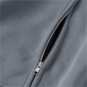 Logo personnalisé sweats à capuche zippés surdimensionnés streetwear mode sweat-shirt en coton lourd unisexe vente en gros en vrac - Product Image 4