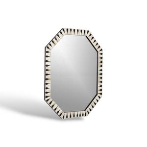 Miroir mural octogonal artisanal en os incrusté, cadre à motif géométrique décoratif, miroir d'appoint de luxe pour salon et couloir - Product Image 1