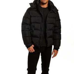 Blouson d'hiver épais coupe-vent pour hommes Bomber léger Polyester surdimensionné col montant Streetwear manteaux chauds - Product Image 1