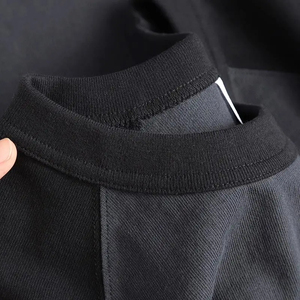 Camiseta Clásica de Manga Corta con Parches de Color en Contraste de 300 g para Hombre y Mujer, Cuello Redondo Holgado, Top de Media Manga - Product Image 2