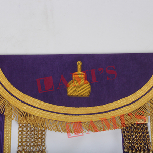 Fabriqué en usine maçonnique Regalia tablier or personnalisé broderie à la main franc-maçons Regalia tablier à vendre - Product Image 5