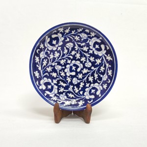 Jaipur azul cerámica pintada a mano para colgar en la pared platos de cena vajilla plato para servir - Product Image 2