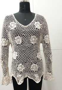 Custom Made Natural 100% Cotton Macrame Cotton Hand Knitted Dress Ideal for Dress Designers and Clothing Stores for Resale - Product Image 4