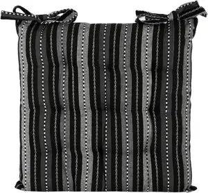 Ensemble 4 coussins de chaise en tissu tissé en coton durable Salsa Stripe Design maison salle à manger cuisine siège oreillers lombaires coussins de siège - Product Image 1