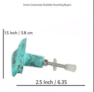 Blue Bird Aqua Tiradores de muebles de hierro fundido desgastado Estilo moderno Puerta de cocina Gabinete Cajón Dormitorio Baño Sala de estar - Product Image 3