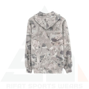 Sudadera con Capucha para Mujer, Estilo Táctico Invernal, Tejido de Felpa, Estampado Gris Claro y Blanco por Sublimación, Mezcla de Algodón Suave, Logotipo Frontal - Product Image 2