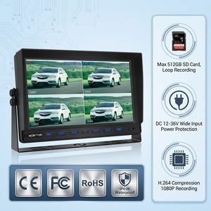 Monitor AHD Cuádruple de 10.1 Pulgadas con 512 GB de Almacenamiento | Conector de Aviación de 4 Pines | Chipset DSP Hayes | Sistema de Grabación DVR 1080P para Camiones, Remolques y Autobuses - Product Image 6