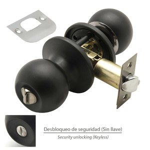 Maniglia per porta Wolfpack con serratura, nera, per bagni - Product Image 1