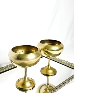 Copas de vino de lujo de latón de lujo modernas vintage modernas hechas a mano para el uso de la barra - Product Image 1