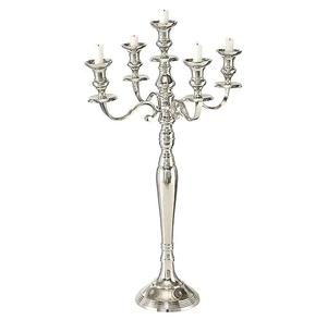 Candelabre en métal argenté en aluminium pour grossistes, 5 bras, écologique, fait à la main, pour mariage et Noël, centre de table décoratif - Product Image 2
