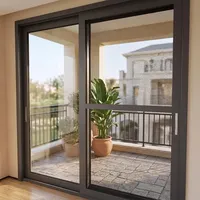 Ventanas Corredizas de Vidrio de Aleación de Aluminio Modernas de Alto Rendimiento DEEZON, Modelo Serie 120, Insonorizadas, Resistentes a Huracanes, Templadas 5
