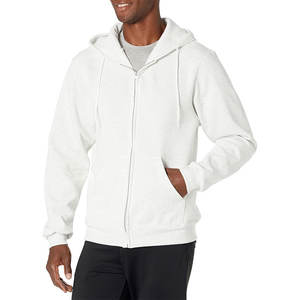 OEM al por mayor 100% algodón sólido otoño Zip up Fleece hombres Sudadera con capucha peso pesado Streetwear personalizado cremallera sudaderas con capucha - Product Image 5