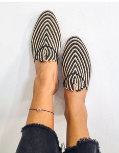 Chaussures en raphia personnalisées, sandales en raphia faites à la main, chaussures en raphia, chaussures Maroc, babouch marocain, mules en raphia - Product Image 1