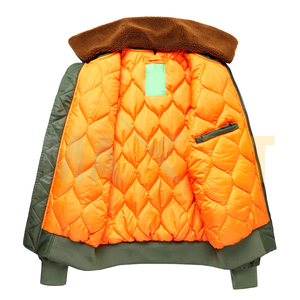 แจ็คเก็ตบุนวมบุนวมบอมเบอร์แจ็คเก็ตขนแกะคอขน - Product Image 2