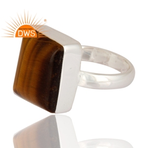 Hot Selling Sterling Silver Natural Yellow <b>Tiger</b> <b>Eye</b> Gemstone Stackable <b>Ring</b> Custom Jewelry Manufacturer - Product Image 2