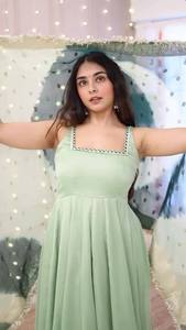 Diseñador indio y pakistaní hermoso pesado Dupatta vestido largo con elegante seda Kurti vestido traje tela - Product Image 5