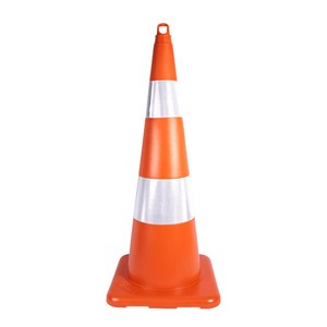 กรวยจราจรสะท้อนแสง (90 ซม.) - กรวยจราจร PVC กันน้ำเพื่อความปลอดภัยบนท้องถนน - Product Image 1