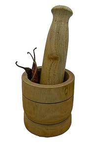 Mortero y Maja de Madera de Fabricante Confiable para Moler Hierbas y Mezclar Especias, Utilizado por Cocineros Caseros y Profesionales - Product Image 4