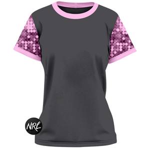 2025 último diseño Unisex cuello redondo verano mujeres 220 Gsm Hip Hop rendimiento desgaste lentejuelas camisetas de manga corta - Product Image 4