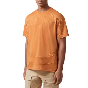 Kaus Oblong Grosir dengan Kaos Oblong Kualitas Bagus dengan Bordir Chenille Kaos Oblong Mewah Bordir Kustom untuk Pria