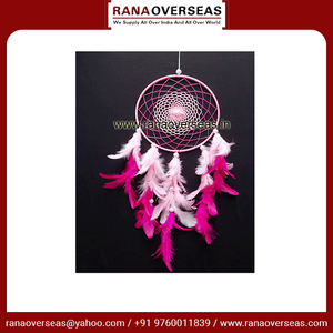 Compre <span class=keywords><strong>atrapasueños</strong></span> de forma circular de la mejor calidad con plumas y cuentas para la decoración de las paredes del dormitorio y del Salón al mejor precio - Product Image 5