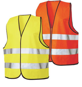 เสื้อกั๊ก Hi viz เสื้อตาข่ายสะท้อนแสงกระเป๋าด้านข้างทำจากโพลีเอสเตอร์ออกแบบโลโก้ได้ตามต้องการ - Product Image 1