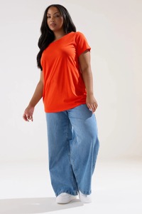 Camiseta naranja de moda de verano para mujer, estilo informal, tela personalizable, camiseta para mujer, ropa, Fabricantes De Ropa, Bangladesh - Product Image 3