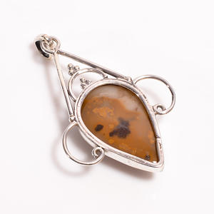 Colgante clásico de Plata de Ley 925, colgantes y dijes finos con piedras preciosas de jaspe, venta al por mayor - Product Image 2