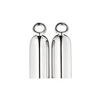 AWO SP026 Ensemble de salière et poivrière en acier inoxydable couleur argent poli miroir, petite taille, pour table, 2 pots à épices, écologique