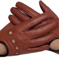 Gants de conduite en cuir de mouton imperméables à la mode pour hommes et femmes en peau de cerf de chameau avec applicabilité extérieure