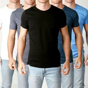 Camiseta de algodón de manga corta para hombre de verano 2025 Estampado de color liso personalizado con su propio logotipo - Product Image 1