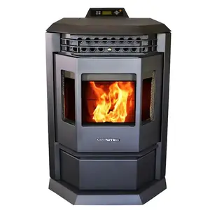 24KW Automatic Feeding wood burn Pellet Fireplace Hydro Biomass indoor heating Stove for European import fro