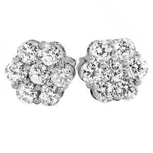 Classique Mossanite Bijoux De Luxe Vis Retour Boucles D'oreilles En Argent Sterling 925 VVS Moissanite Diamant Fleur Boucles D'oreilles - Product Image 2