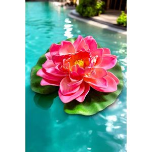 Fleur de Lotus Artificielle Rose 15cm Série Artistique de Fleurs Artificielles - Product Image 2