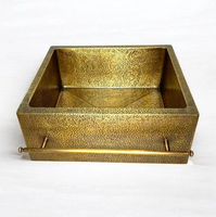 Évier de cuisine en laiton à bol unique fait main de luxe, conçu sur mesure, évier de cuisine en laiton doré pour la maison et la villa sans robinet